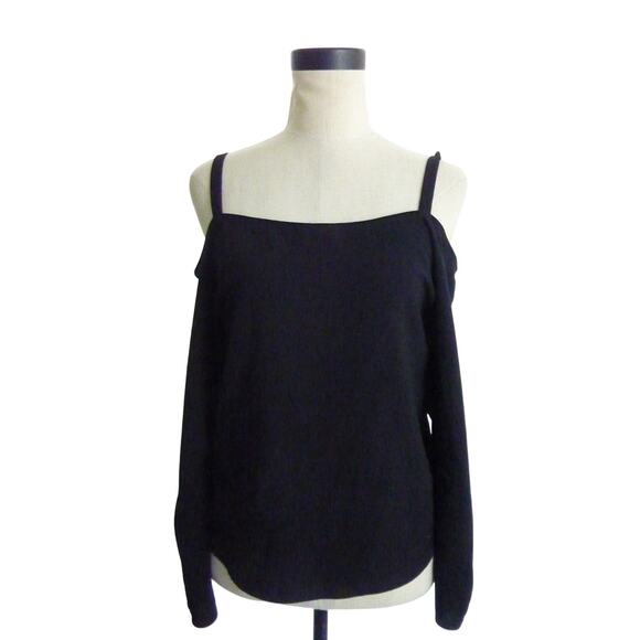 Zara Blouse Black Cold Shoulder Strappy Top Size XS - Picture 1 of 8